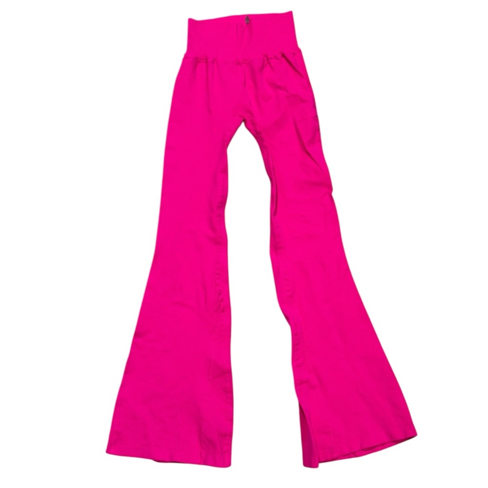 Free People Movement FP XS/S Good Karma Hot Pink Flare Leggings - Picture 2 of 6